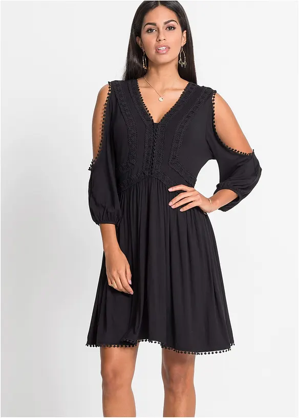 BODYFLIRT Jerseykleid Mit Cut-Outs Und Spitzendetail