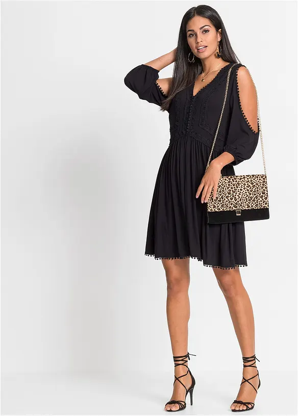 BODYFLIRT Jerseykleid Mit Cut-Outs Und Spitzendetail