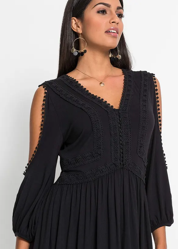 BODYFLIRT Jerseykleid Mit Cut-Outs Und Spitzendetail