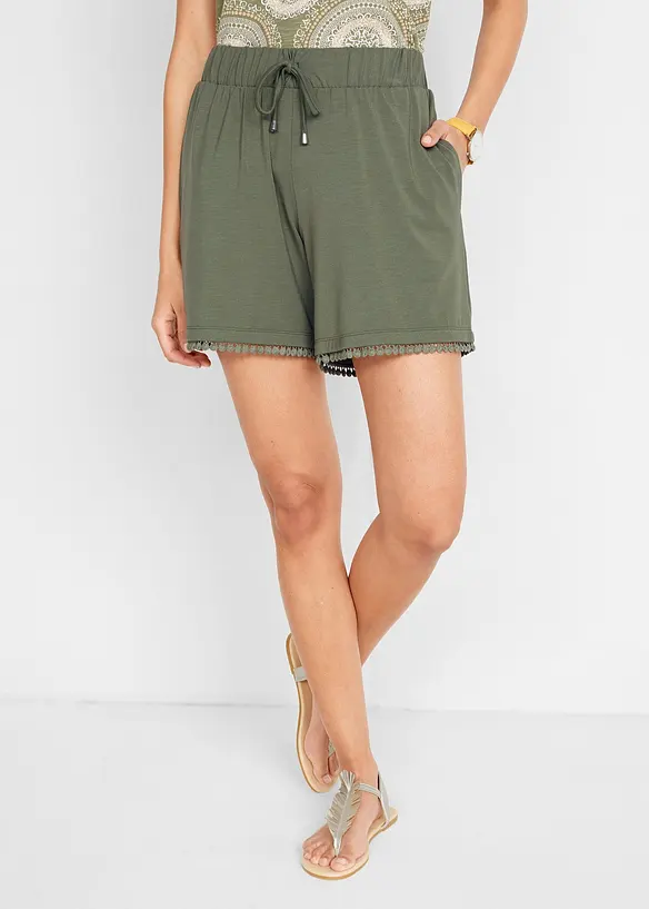 Bpc Bonprix Collection Jerseyshorts Mit Bequembund Und Spitze