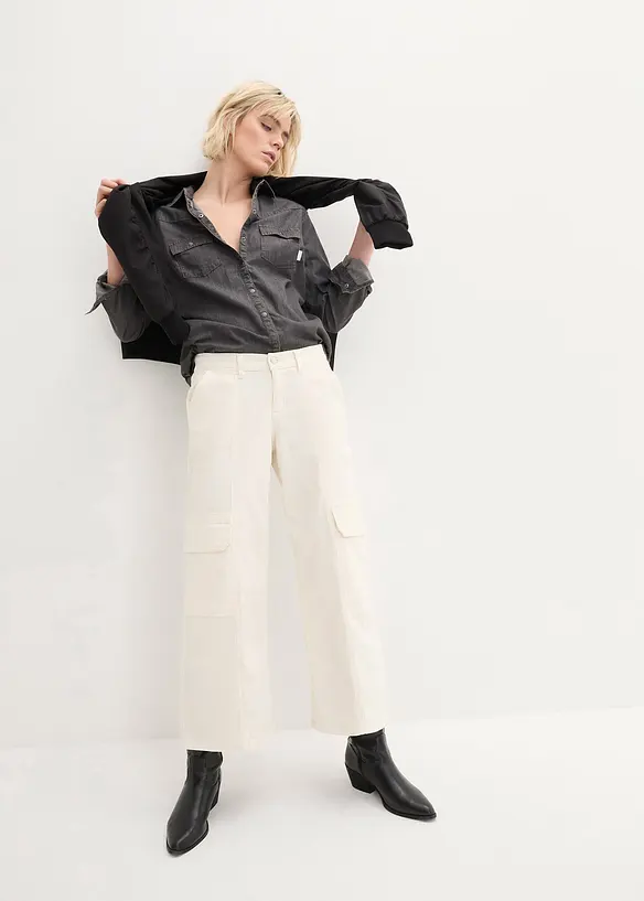 John Baner JEANSWEAR Cargo Jeans Mid Waist, Cropped