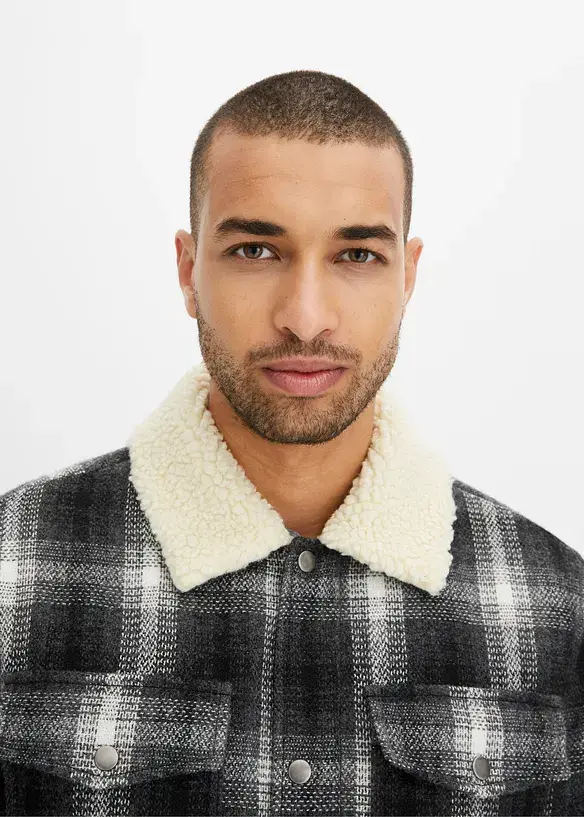 John Baner JEANSWEAR Hemdjacke Mit Teddykragen