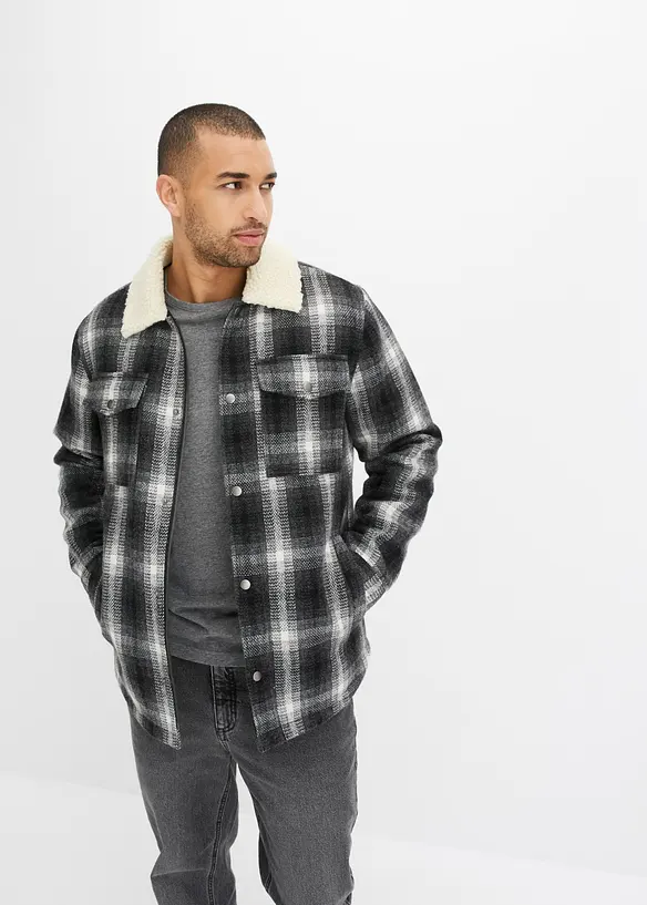 John Baner JEANSWEAR Hemdjacke Mit Teddykragen