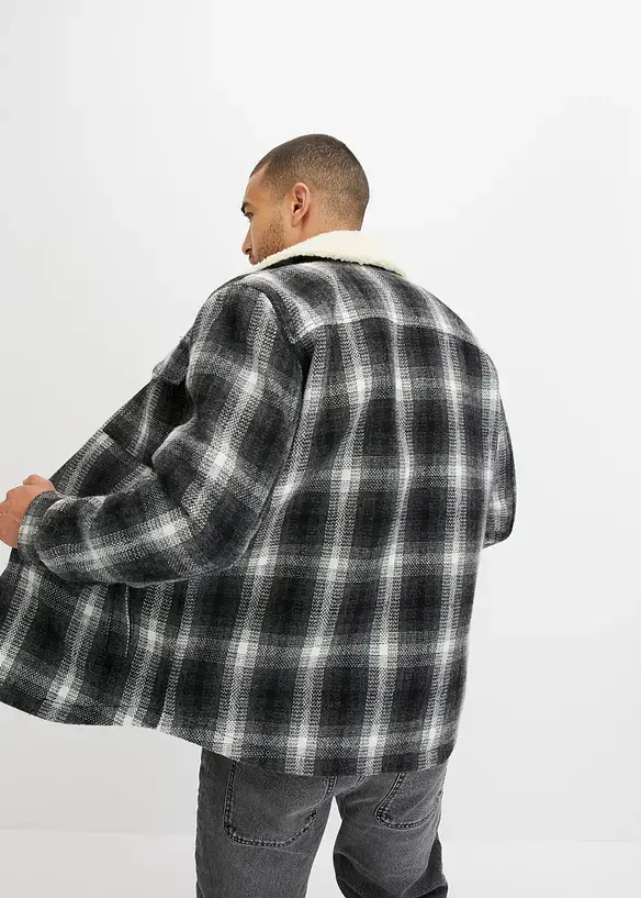 John Baner JEANSWEAR Hemdjacke Mit Teddykragen