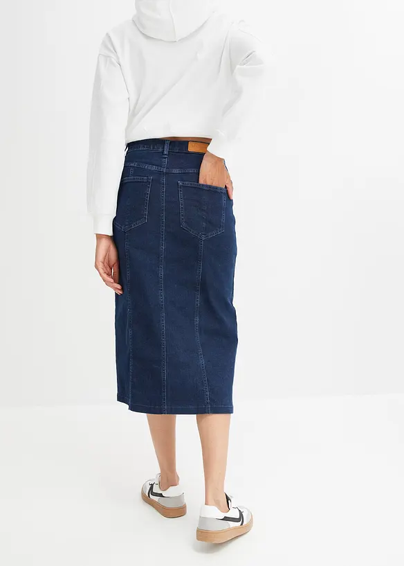 John Baner JEANSWEAR Midi Jeansrock Mit Schlitz