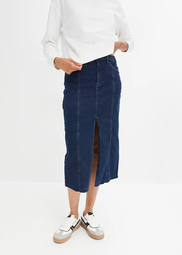 John Baner JEANSWEAR Midi Jeansrock Mit Schlitz