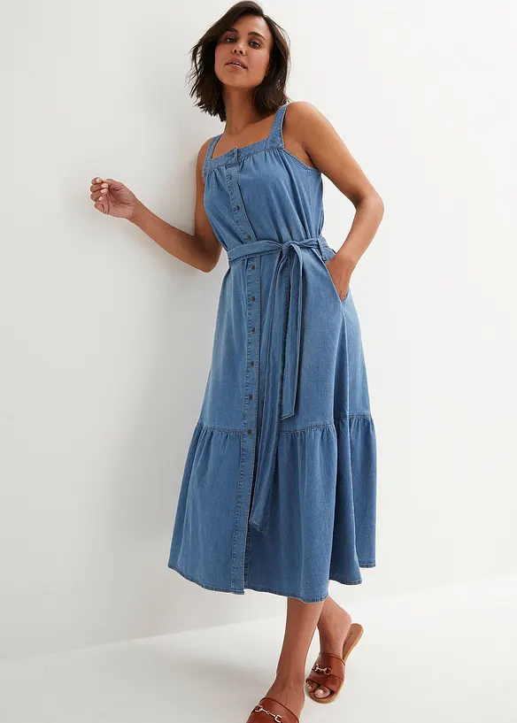 John Baner JEANSWEAR Sommer-Jeanskleid Mit Gürtel