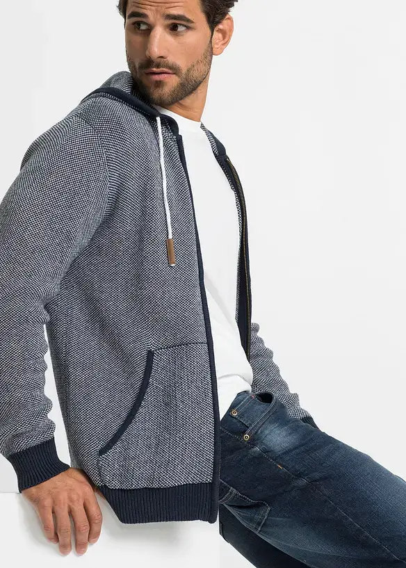 John Baner JEANSWEAR Strickjacke Mit Kontrasten