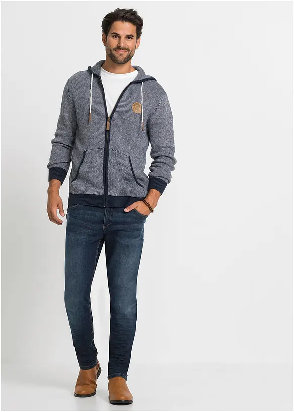 John Baner JEANSWEAR Strickjacke Mit Kontrasten