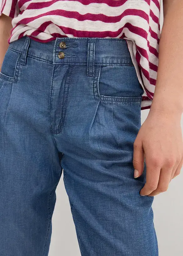 John Baner JEANSWEAR Wide Leg Jeans, Mid Waist, 3/4