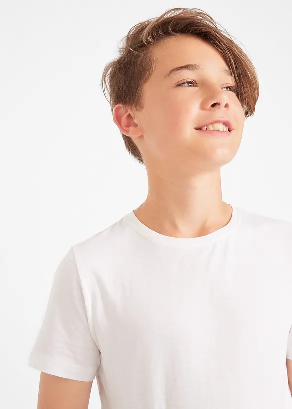 Bonprix Jungen Basic T-Shirt Aus Bio-Baumwolle (3er Pack)