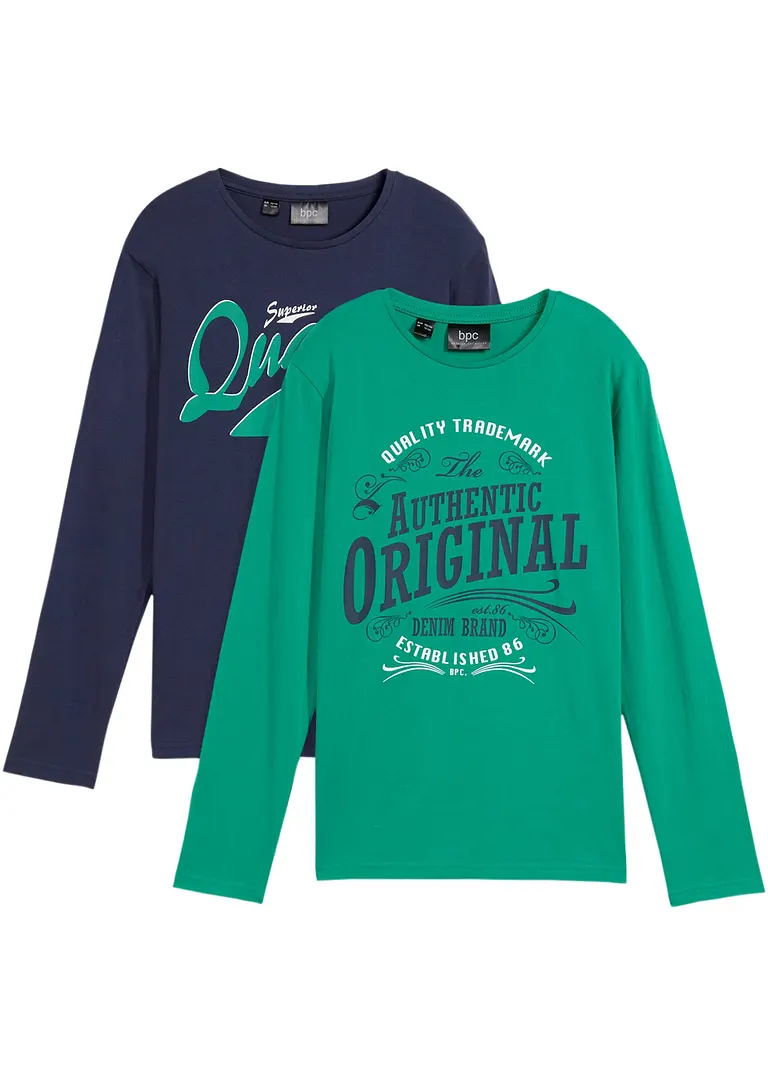 Bpc Bonprix Collection Jungen Langarmshirt Aus Bio Baumwolle (2er Pack)