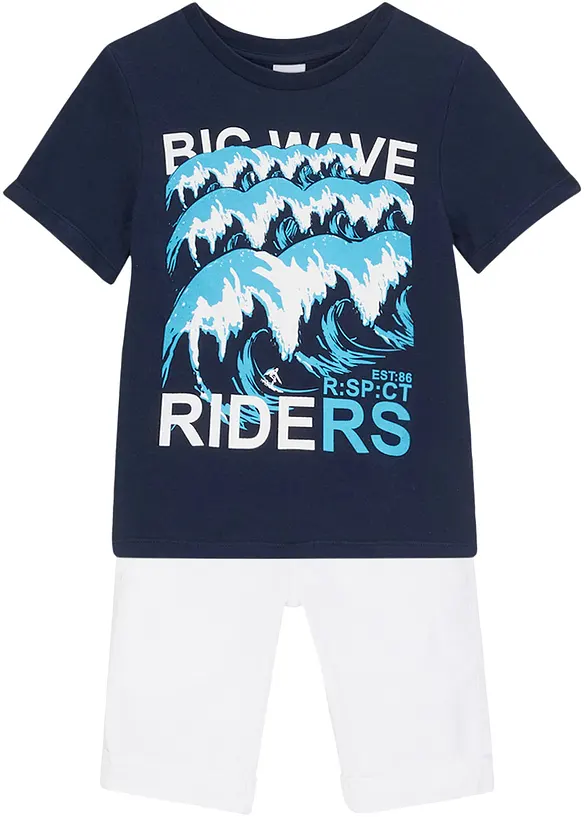 John Baner JEANSWEAR Jungen Stretch Shorts Mit T-Shirt (2-tlg.Set)