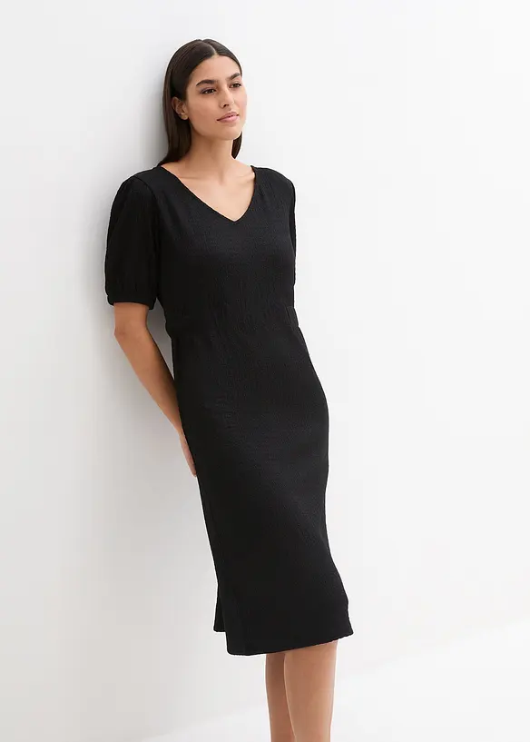 Bpc Bonprix Collection Knieumspielendes Jerseykleid Aus Strukturstoff