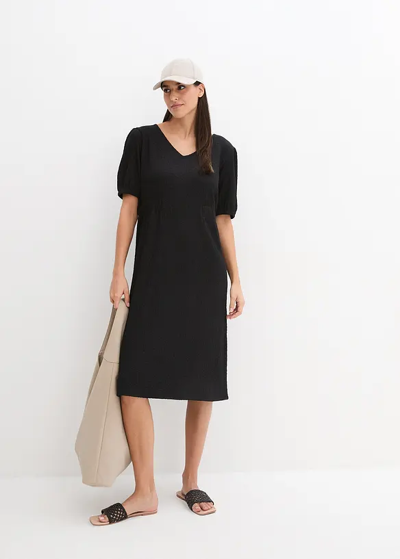 Bpc Bonprix Collection Knieumspielendes Jerseykleid Aus Strukturstoff