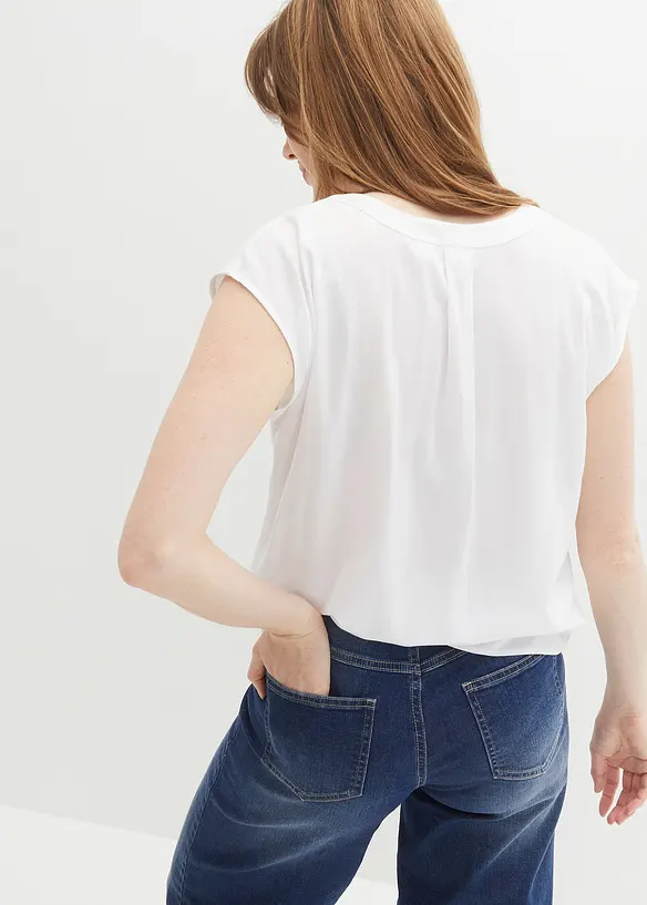 Bpc Bonprix Collection Kurzarmbluse Mit V-Ausschnitt