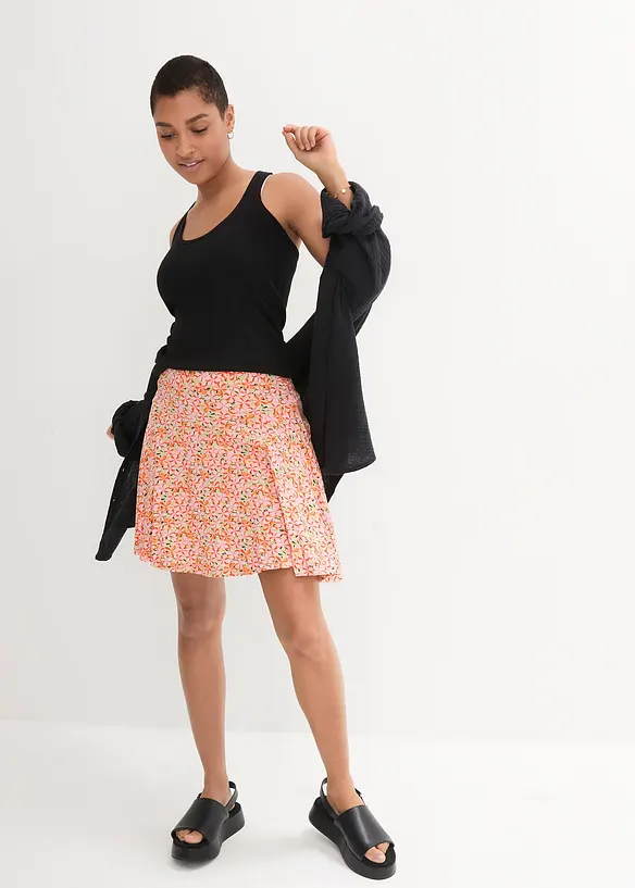 Bonprix Kurzer High-Waist-Hosenrock Mit Druck Und Bequembund
