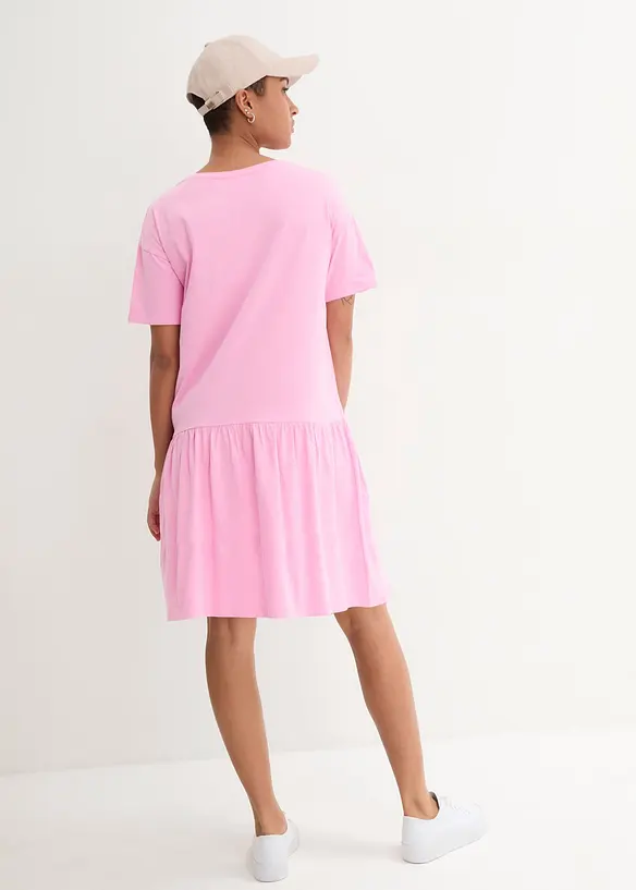Bpc Bonprix Collection Kurzes Shirt Kleid Mit Volant Aus Bio-Baumwolle