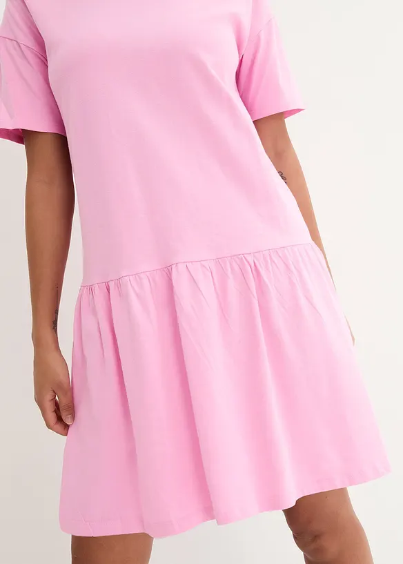 Bpc Bonprix Collection Kurzes Shirt Kleid Mit Volant Aus Bio-Baumwolle