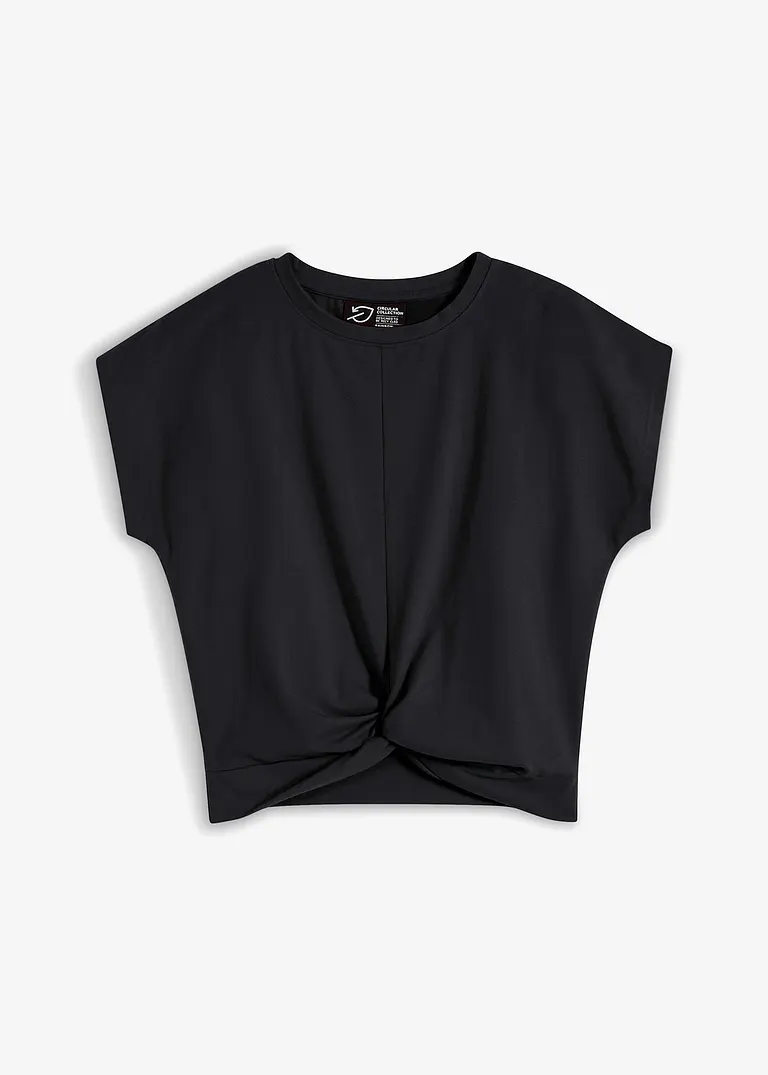 bonprix Kurzes T-Shirt mit Knoteneffekt aus Biobaumwolle