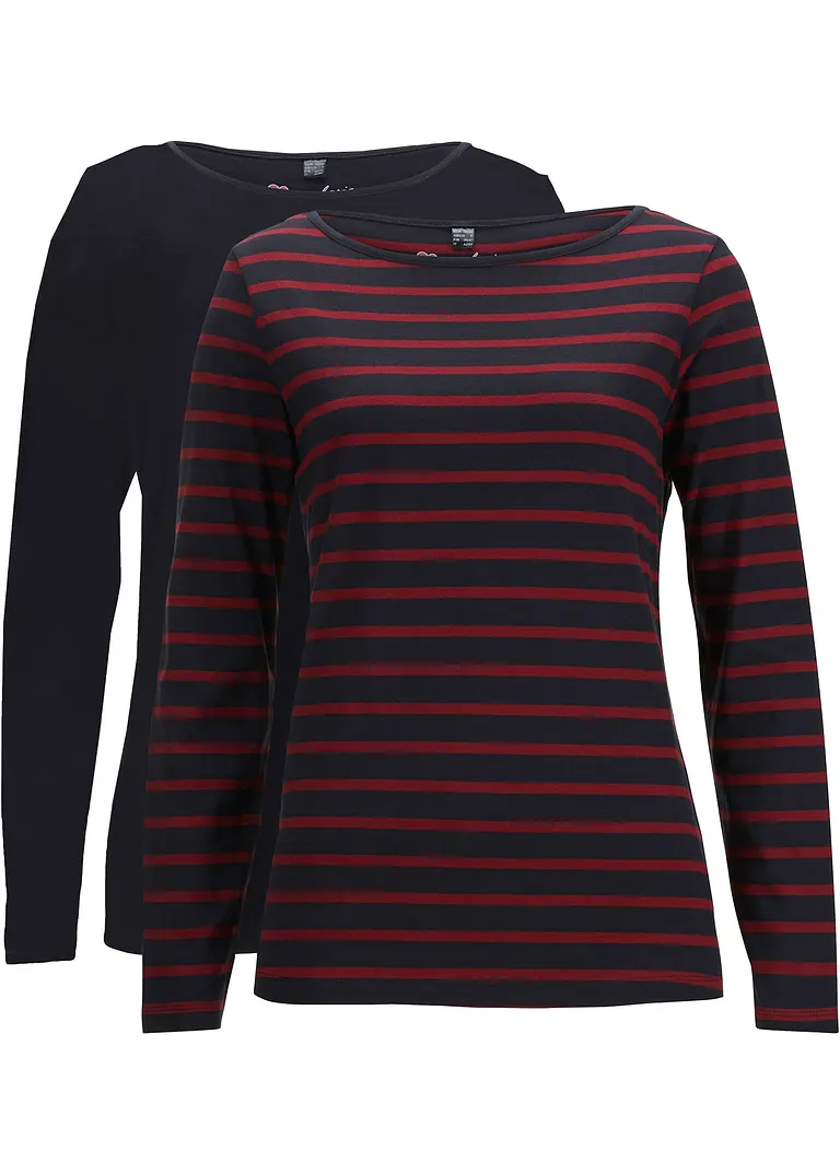 bpc bonprix collection Langarmshirt mit U-Boot-Ausschnitt (2er Pack)
