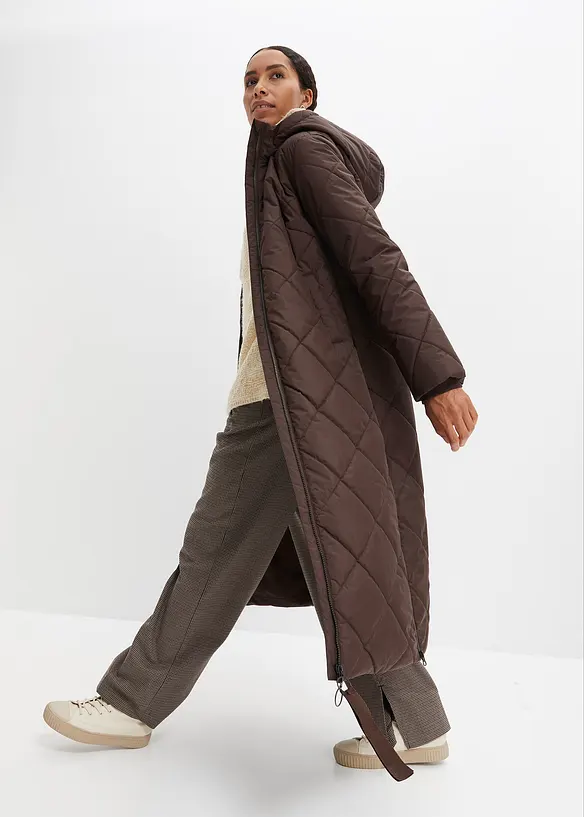 Bpc Bonprix Collection Langer, Wattierter Steppmantel Mit Kapuze