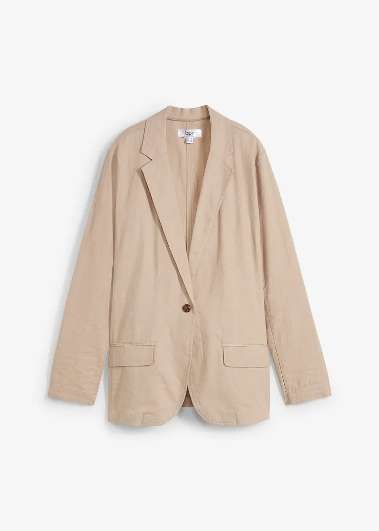bpc bonprix collection Leichter Long-Blazer mit Leinen, Loose Fit