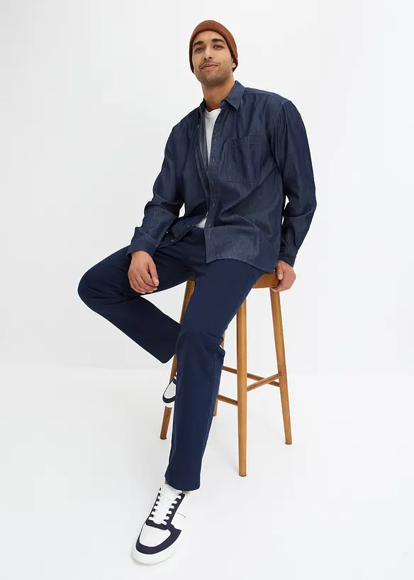 John Baner JEANSWEAR Leichtes Jeanshemd Aus Bio-Baumwolle, Loose Fit