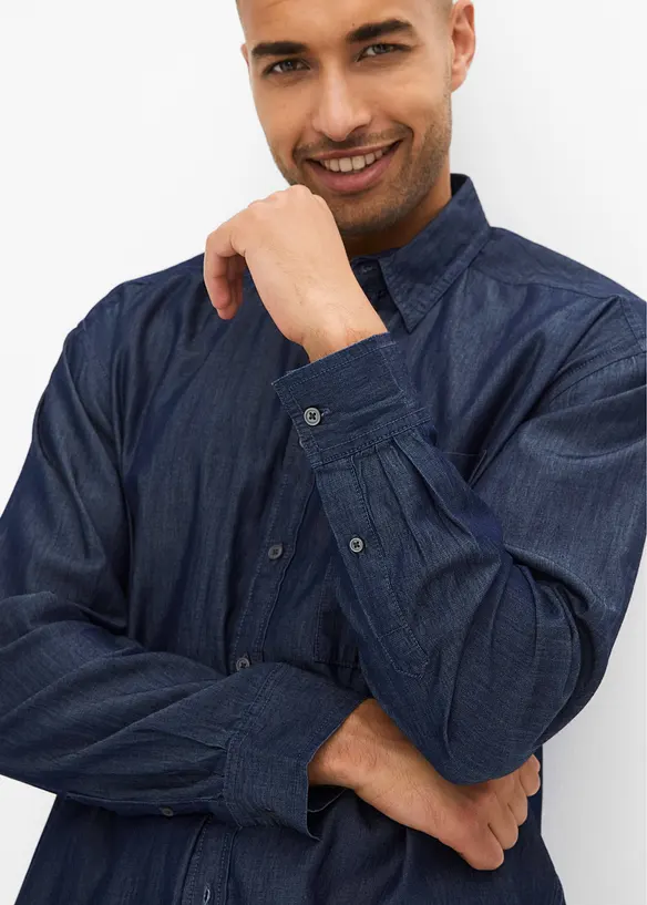 John Baner JEANSWEAR Leichtes Jeanshemd Aus Bio-Baumwolle, Loose Fit