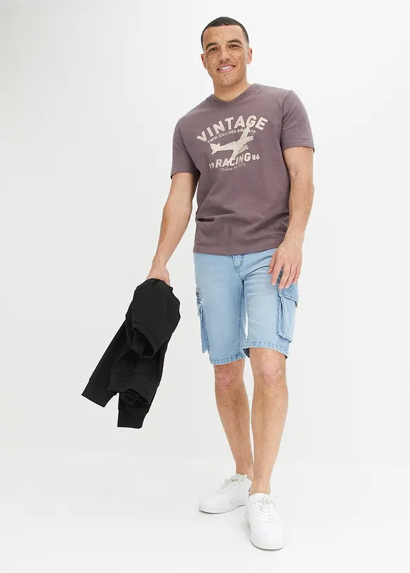 John Baner JEANSWEAR Long Jeans-Shorts Mit Cargotaschen, Regular Fit