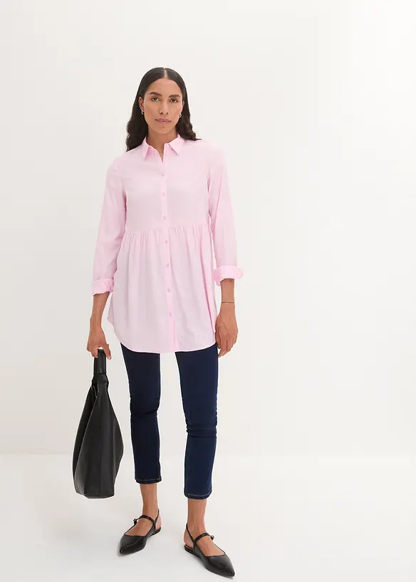 Bpc Bonprix Collection Longbluse Mit Knopfleiste Aus Viskose