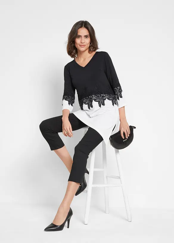 Bpc Selection Longshirt Mit Asymmetrischem Schnitt Und Spitze