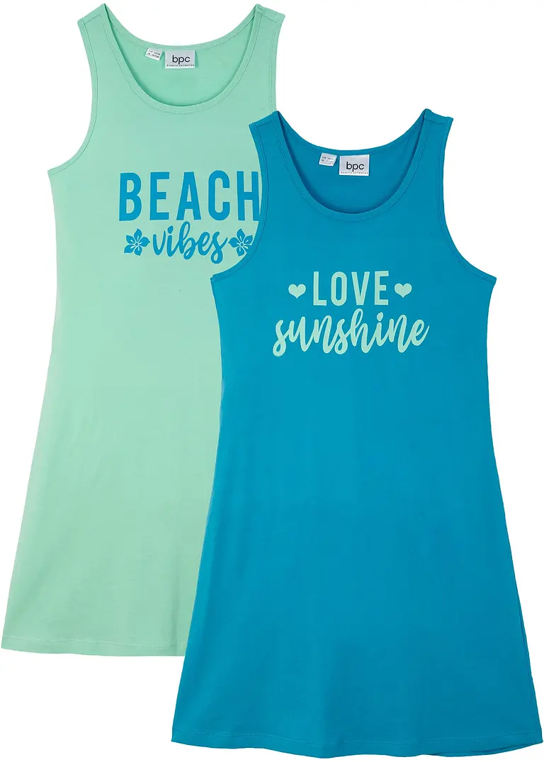 bonprix Mädchen Jerseykleid (2er Pack) aus Bio-Baumwolle