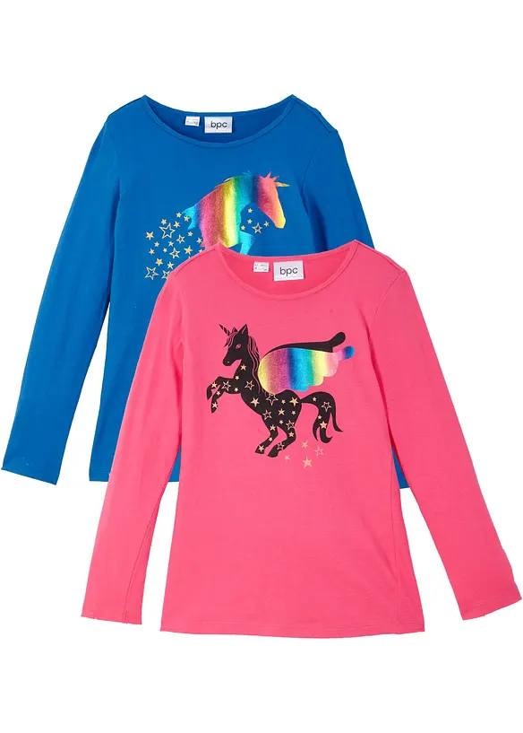 bpc bonprix collection Mädchen Langarmshirt aus Bio Baumwolle (2er Pack)