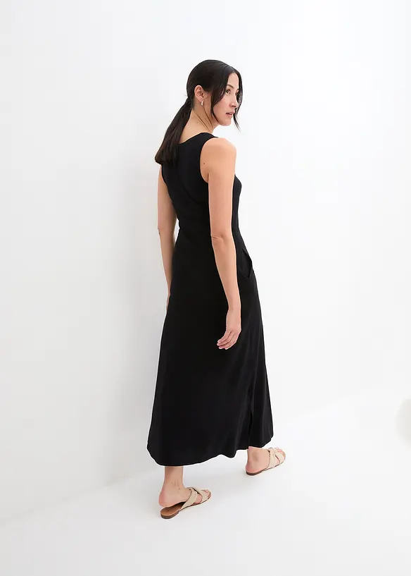 Bonprix Maxi-Jersey-Kleid Aus Baumwoll- Viskose Mischung