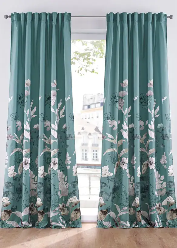 Bpc Living Bonprix Collection Microfaser Vorhang Mit Blumenmuster (1er Pack)