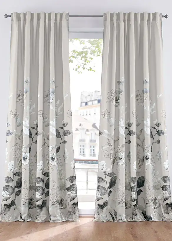 bpc living bonprix collection Microfaser Vorhang mit Blumenmuster (1er Pack)