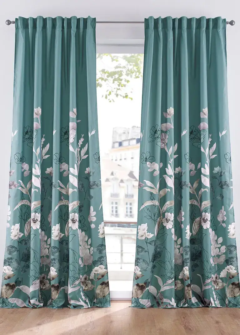 bpc living bonprix collection Microfaser Vorhang mit Blumenmuster (1er Pack)
