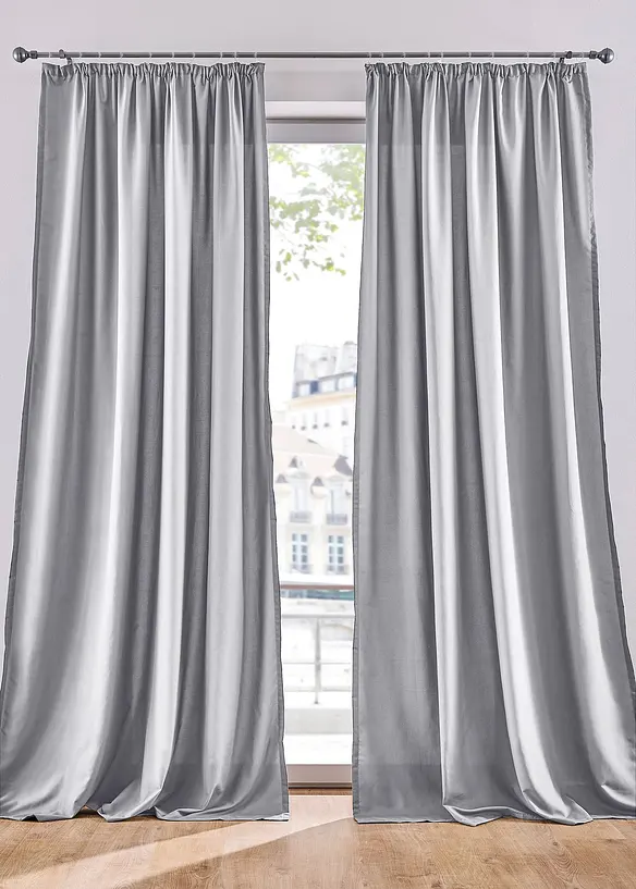 bonprix Microfaser Vorhang mit recyceltem Polyester (2er Pack)