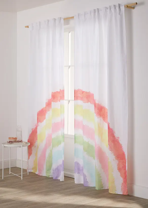 Bpc Living Bonprix Collection Microfaser Vorhang Mit Regenbogen Motiv (2er Pack)