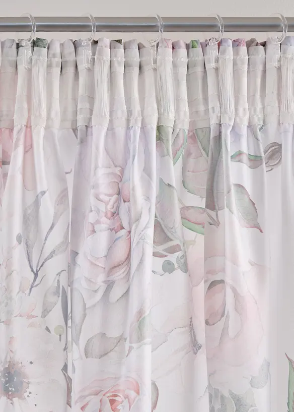 Bonprix Microfaser Vorhang Mit Rosendruck Mit Recyceltem Polyester (1er Pack)