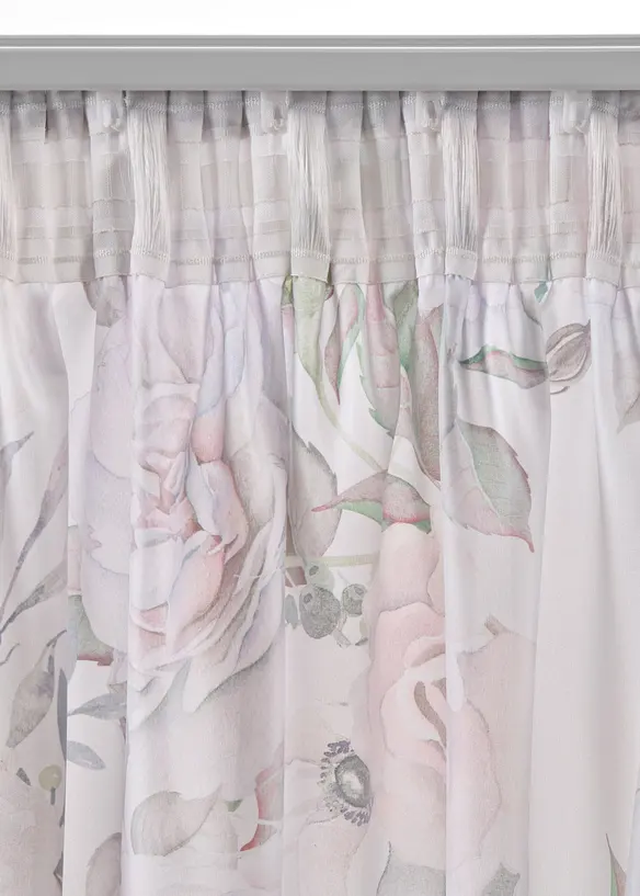 Bonprix Microfaser Vorhang Mit Rosendruck Mit Recyceltem Polyester (1er Pack)