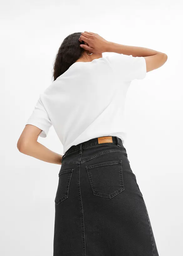 John Baner JEANSWEAR Midi Jeansrock Mit Knopfleiste