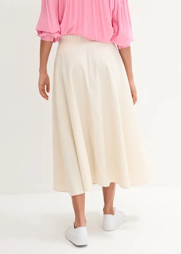 Bpc Bonprix Collection Midirock Mit Taschen In A-Linie Mit Leinen