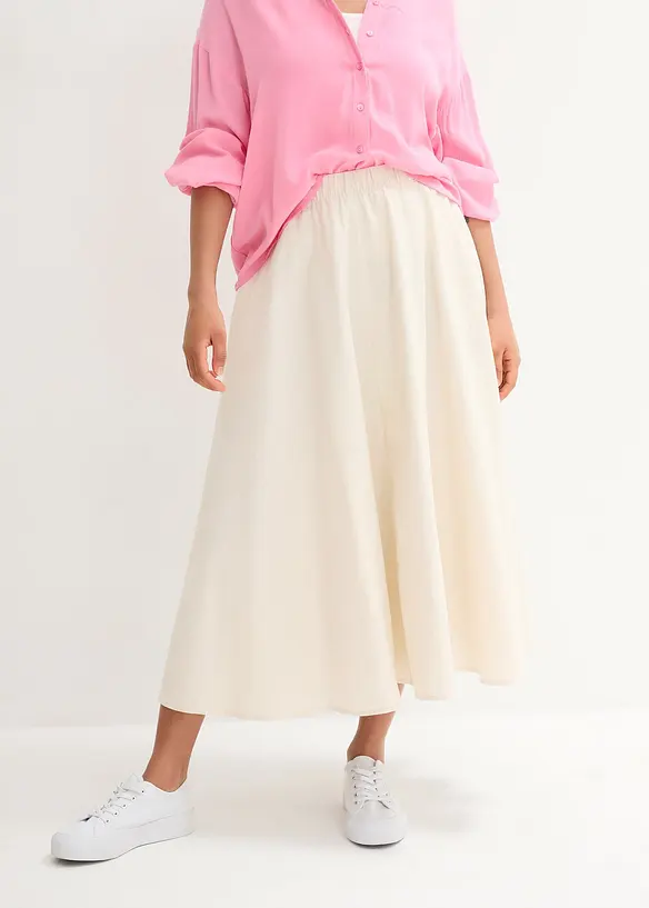 Bpc Bonprix Collection Midirock Mit Taschen In A-Linie Mit Leinen