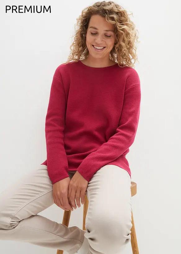 Bpc Bonprix Collection Milano Rib Pullover Mit Rundhals
