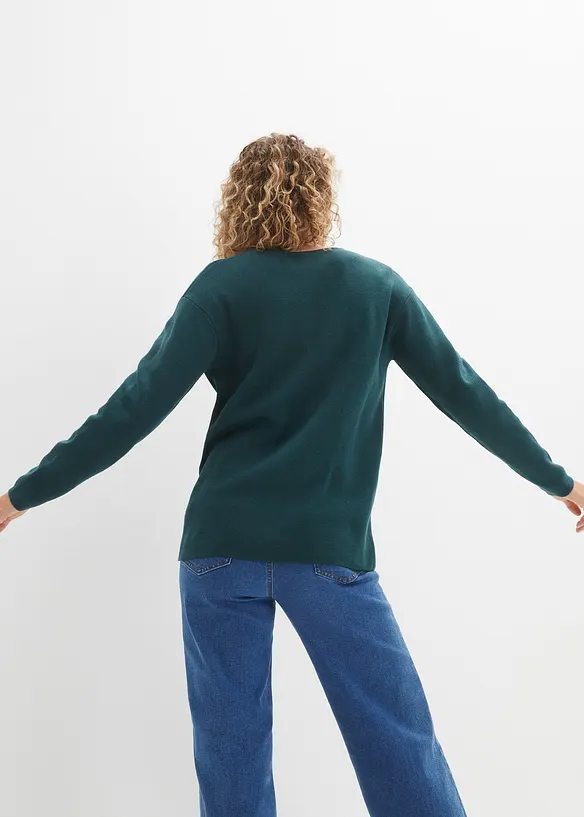 Bpc Bonprix Collection Milano Rib Pullover Mit V-Ausschnitt