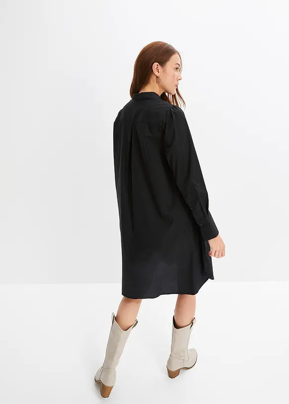 Bpc Bonprix Collection Mini-Blusenkleid Mit Abgerundetem Saum Aus Web