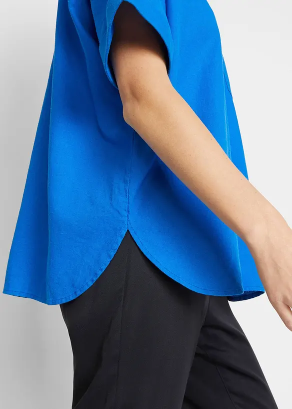 Bpc Bonprix Collection Oversize Halbarmbluse Mit Leinen
