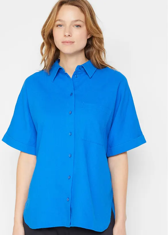 Bpc Bonprix Collection Oversize Halbarmbluse Mit Leinen